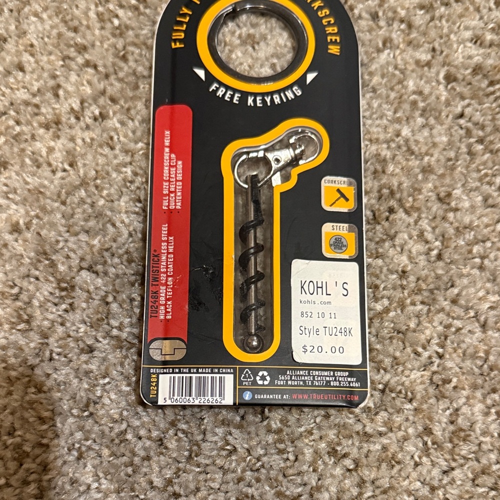 Silver Keyring Corkscrew - Picture 8 of 11